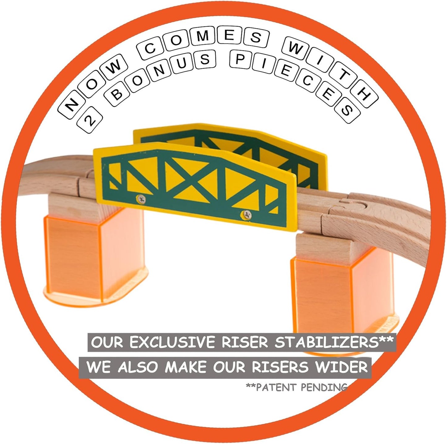 ORBRIUM® Toys 100 Pcs Triple-loop Wooden Train Set