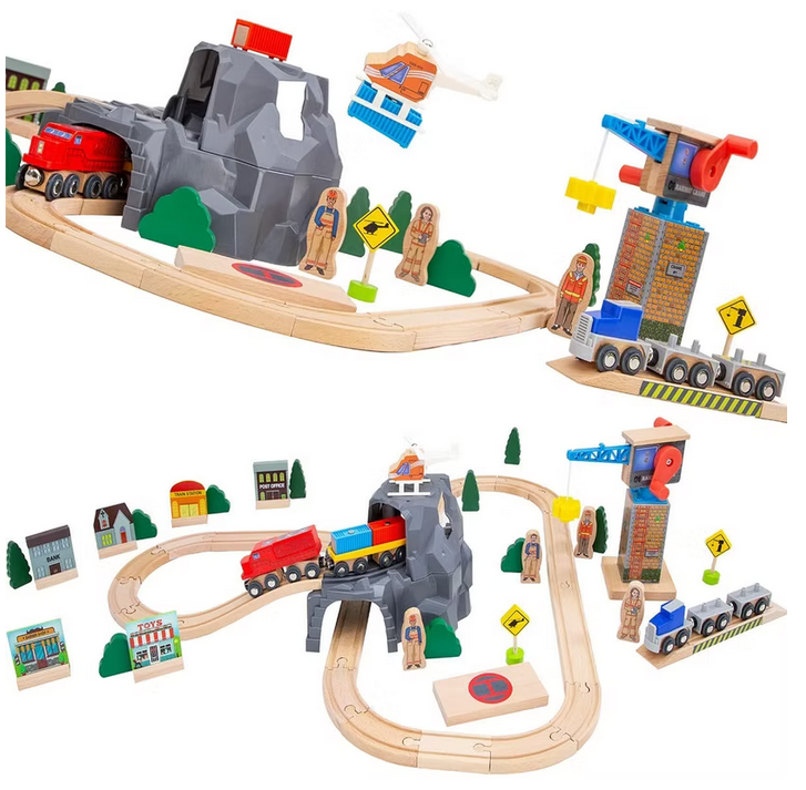 ORBRIUM® Toys Lift and Load Wooden Train Set