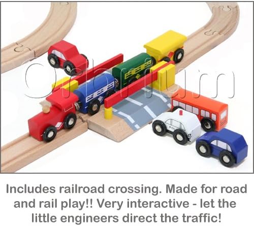 ORBRIUM® Toys 100 Pcs Triple-loop Wooden Train Set