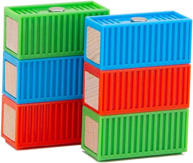 ORBRIUM® Toys 11 Pcs Intermodal Freight Train Set for Wooden Railway