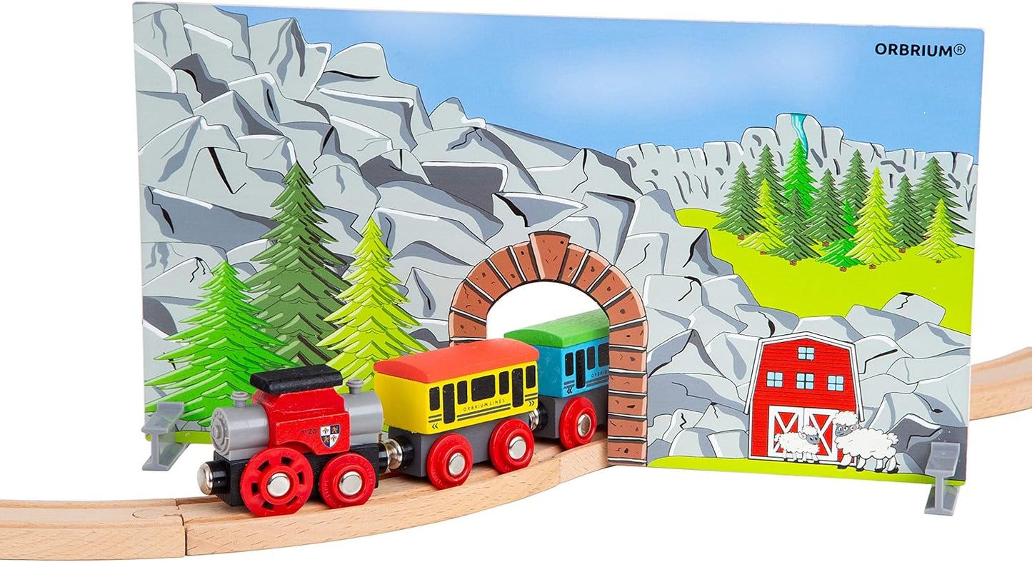 ORBRIUM® Toys 12 Pcs Wooden Engines and Train Cars Collection Set