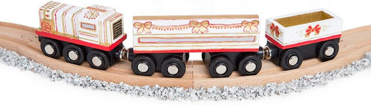 ORBRIUM® Toys 8 Unpainted Train Cars for Wooden Railway