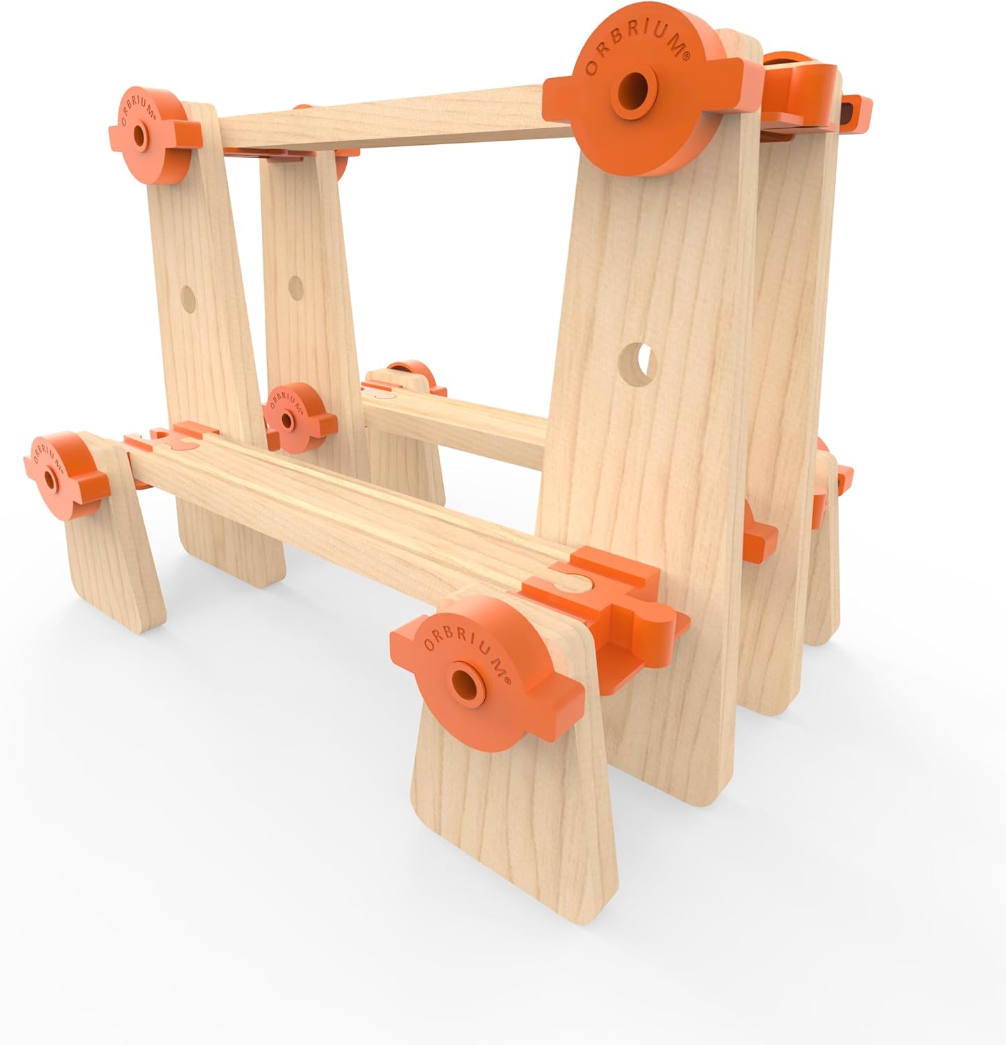 ORBRIUM® Toys 90 Pcs Ultimate Elevated Wooden Railway Construction Set