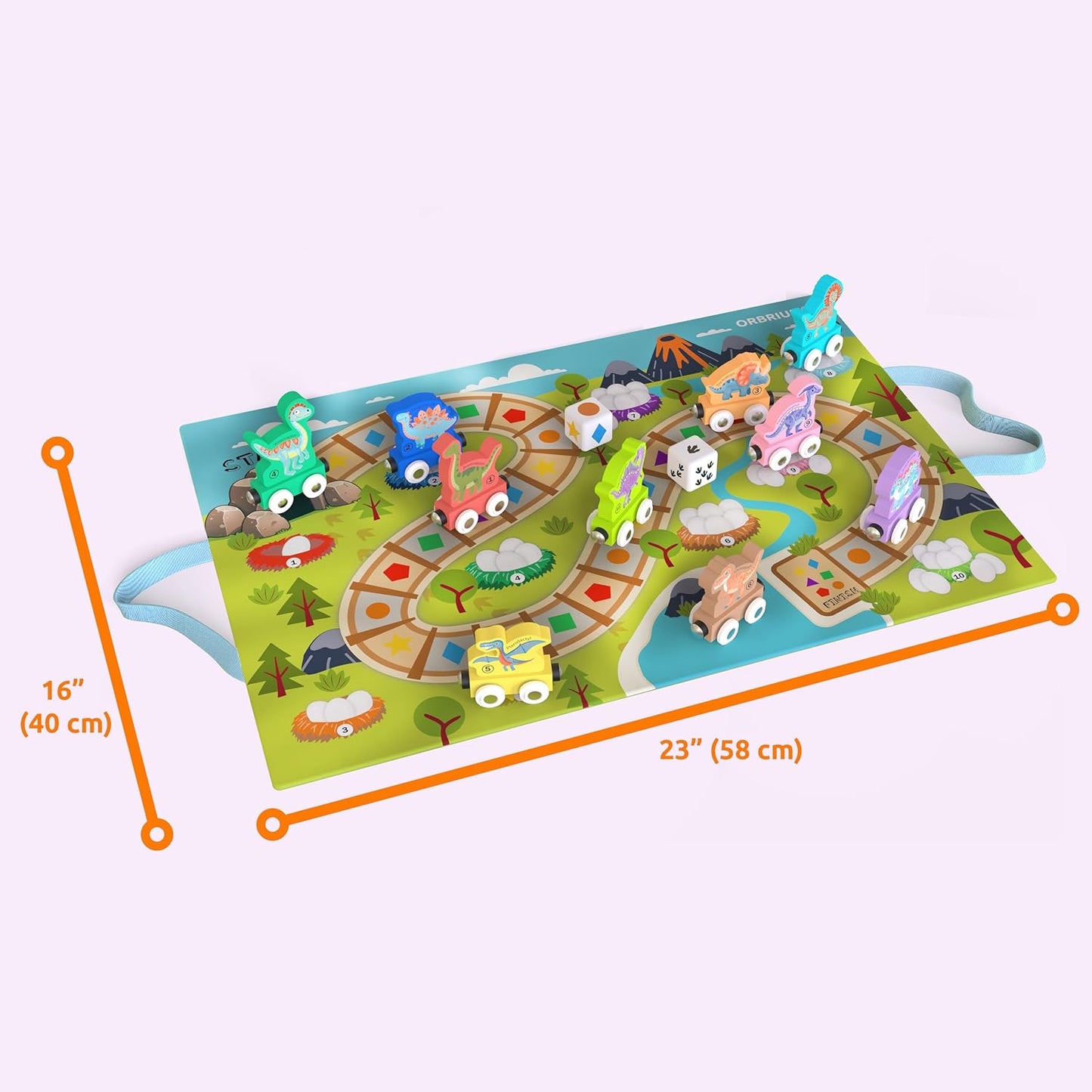 ORBRIUM® Toys 10 Pcs Dino Train Adventure Play-and-Pack Train Collection