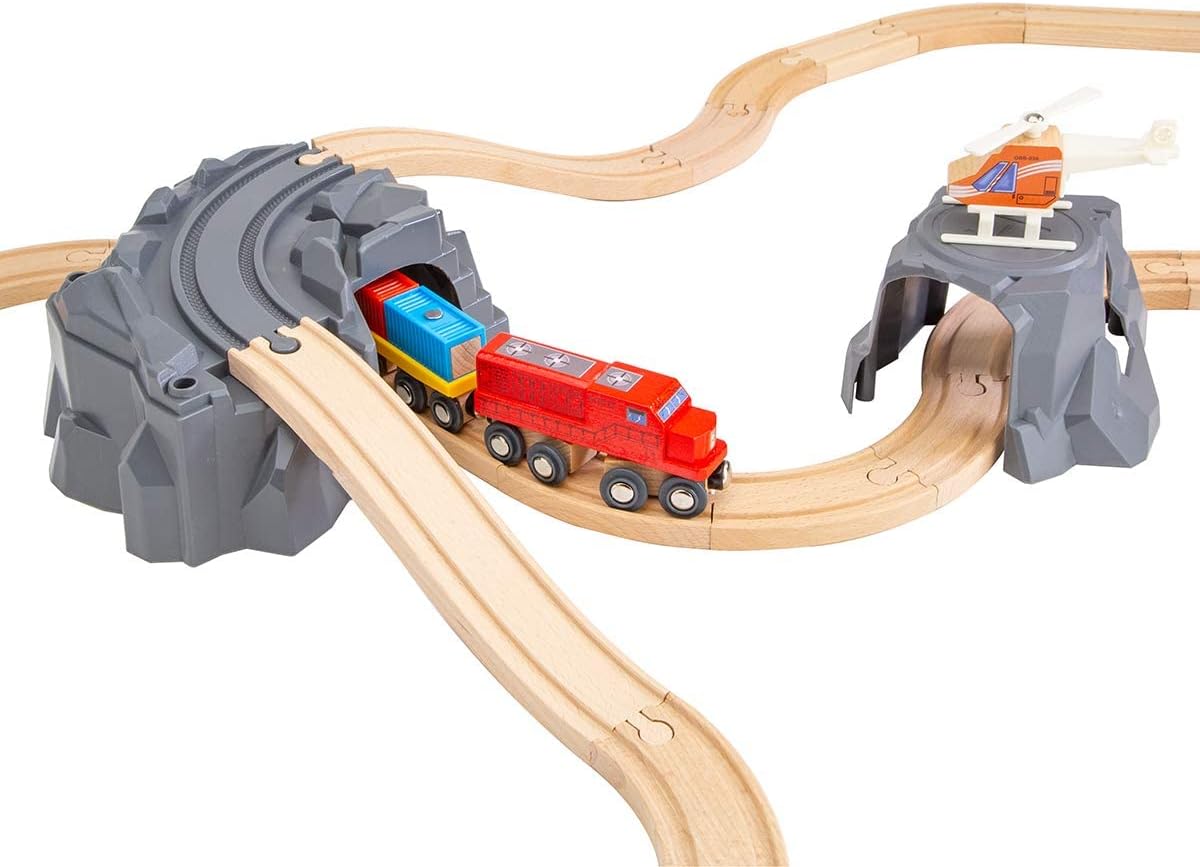 ORBRIUM® Toys Lift and Load Wooden Train Set