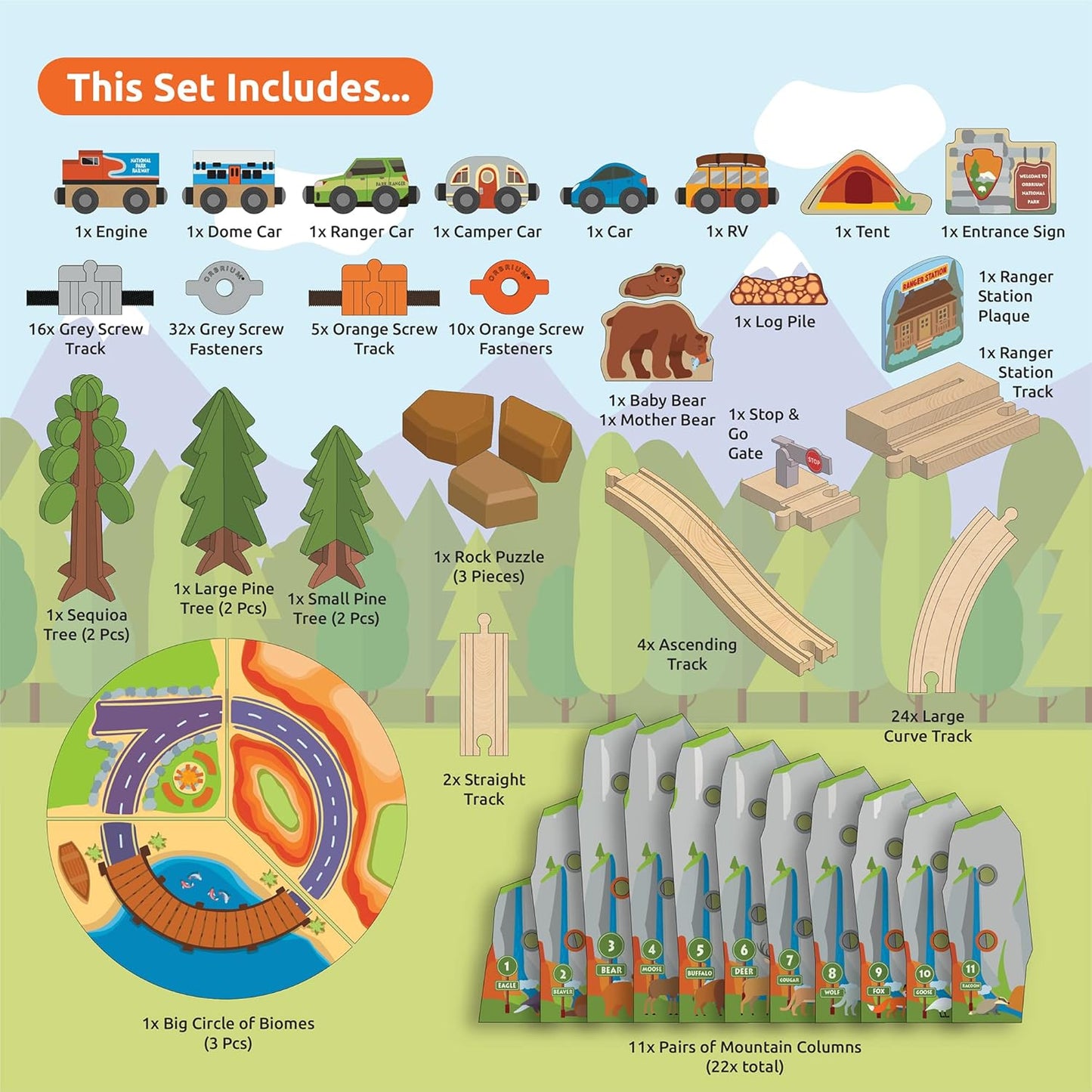 ORBRIUM® Toys National Park Mountain Spiral Adventure Set