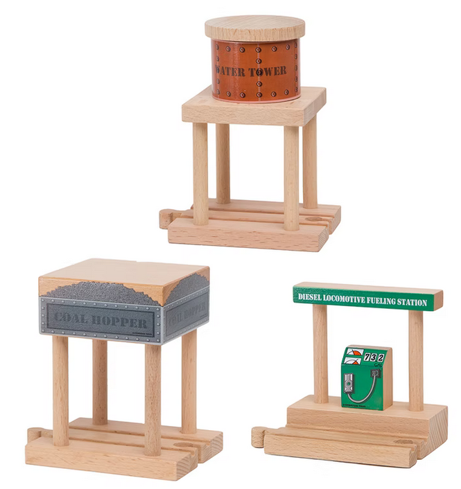 ORBRIUM® Toys Water Tower, Coal Hopper, & Diesel Fuel Depot Combo Pack