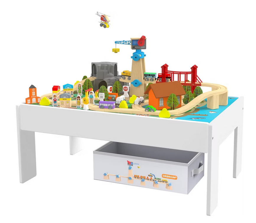 ORBRIUM® Toys 112 Pcs Learn and Play Activity/Train Table