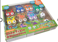 ORBRIUM® Toys 10 Pcs Dino Train Adventure Play-and-Pack Train Collection