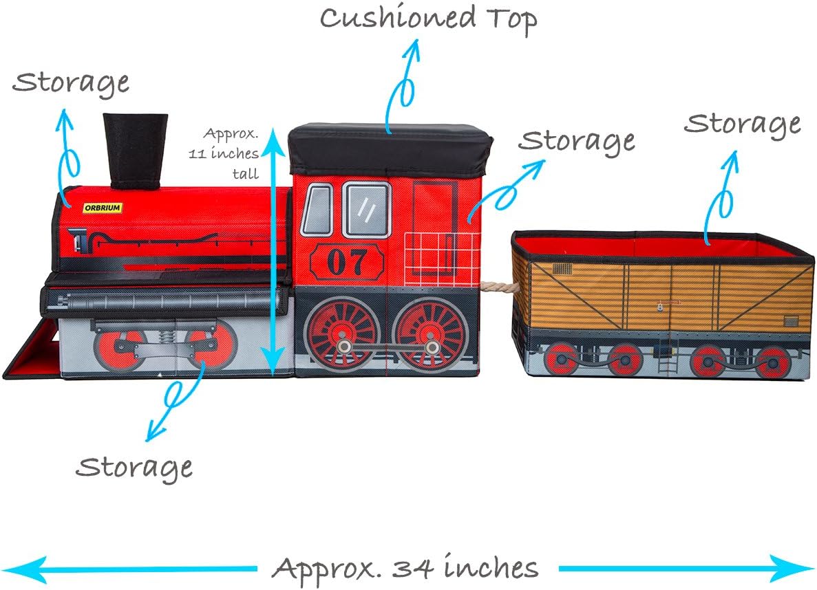 ORBRIUM® Toys Train-Shaped Collapsible Toy Storage Bin & Organizer