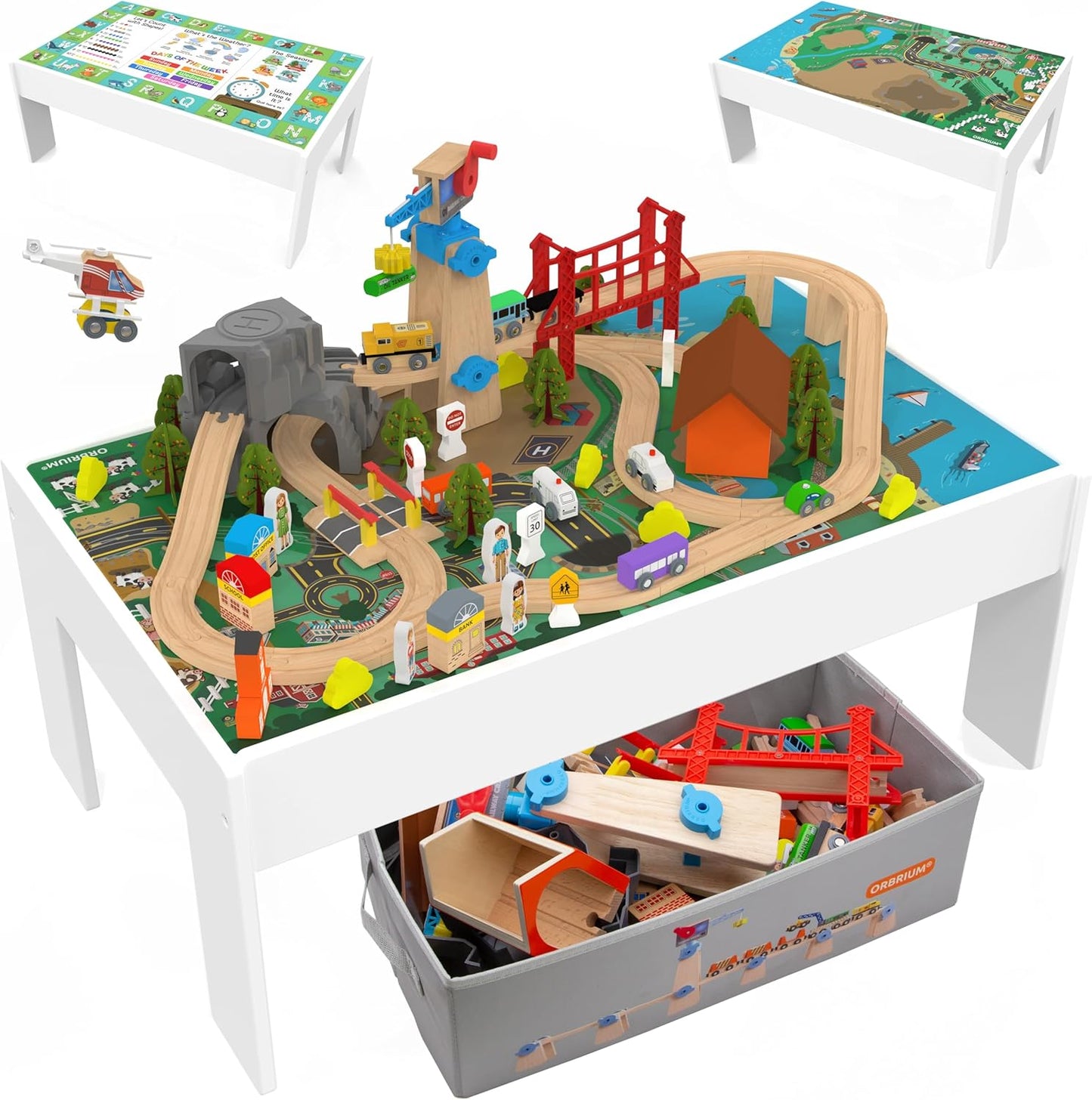 ORBRIUM® Toys 112 Pcs Learn and Play Activity/Train Table