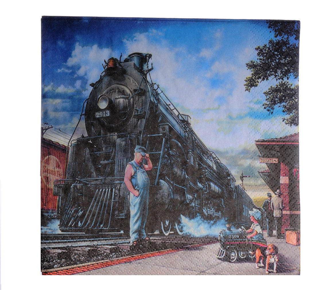 Whistle Stop Train Party Luncheon Napkins