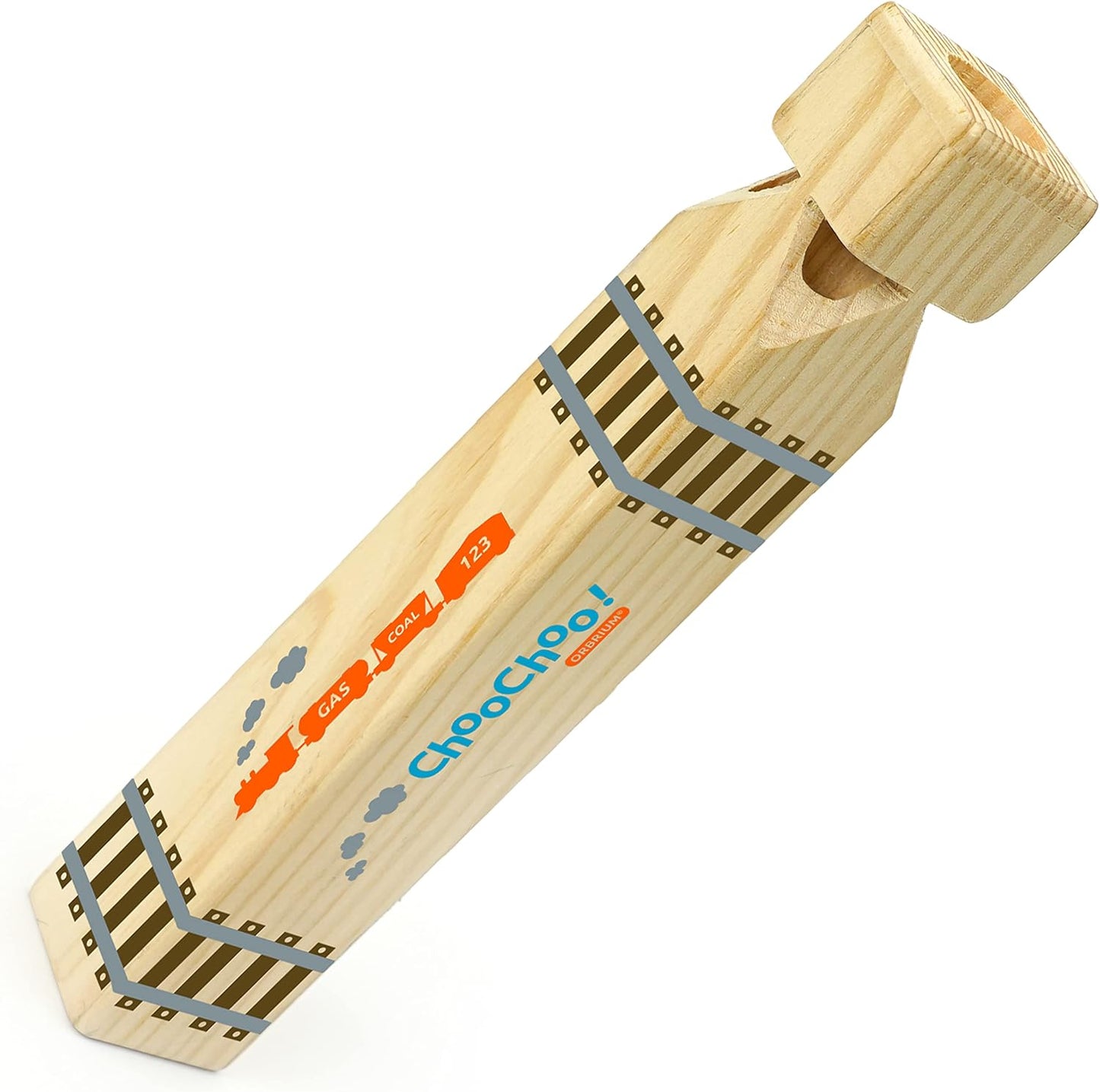 ORBRIUM® Toys Large 4-Tones Wooden Train Whistle